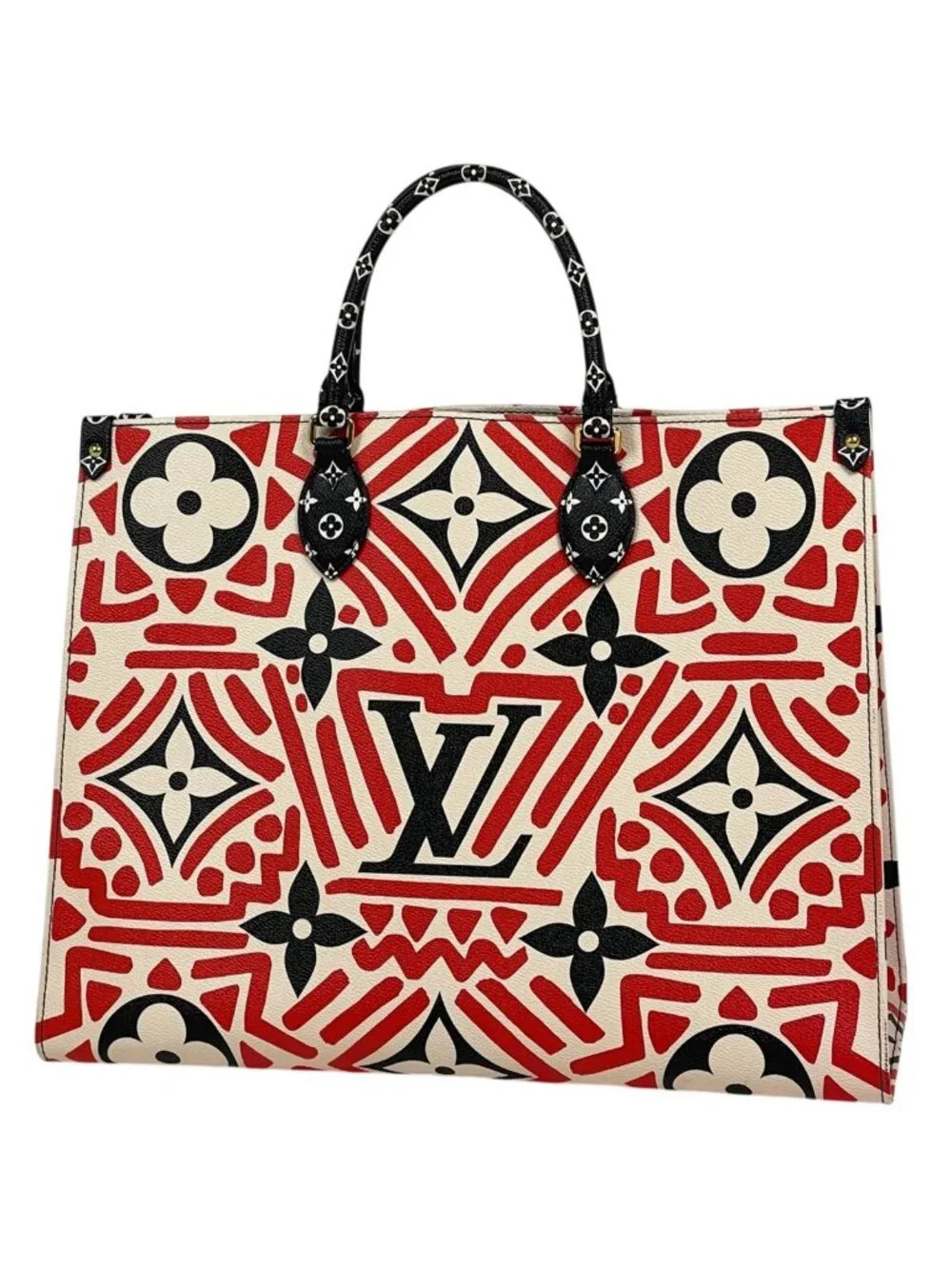 Louis Vuitton On The Go GM 2-Way Monogram Giant LV Crafty Tote Cream